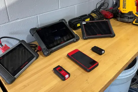 Diagnostic scan tools on the workbench at GTS Auto Repair