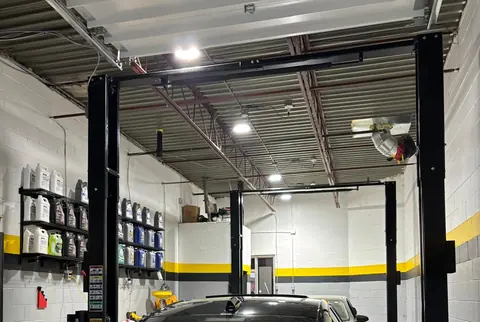 The two hoists in the GTS Auto Repair bay